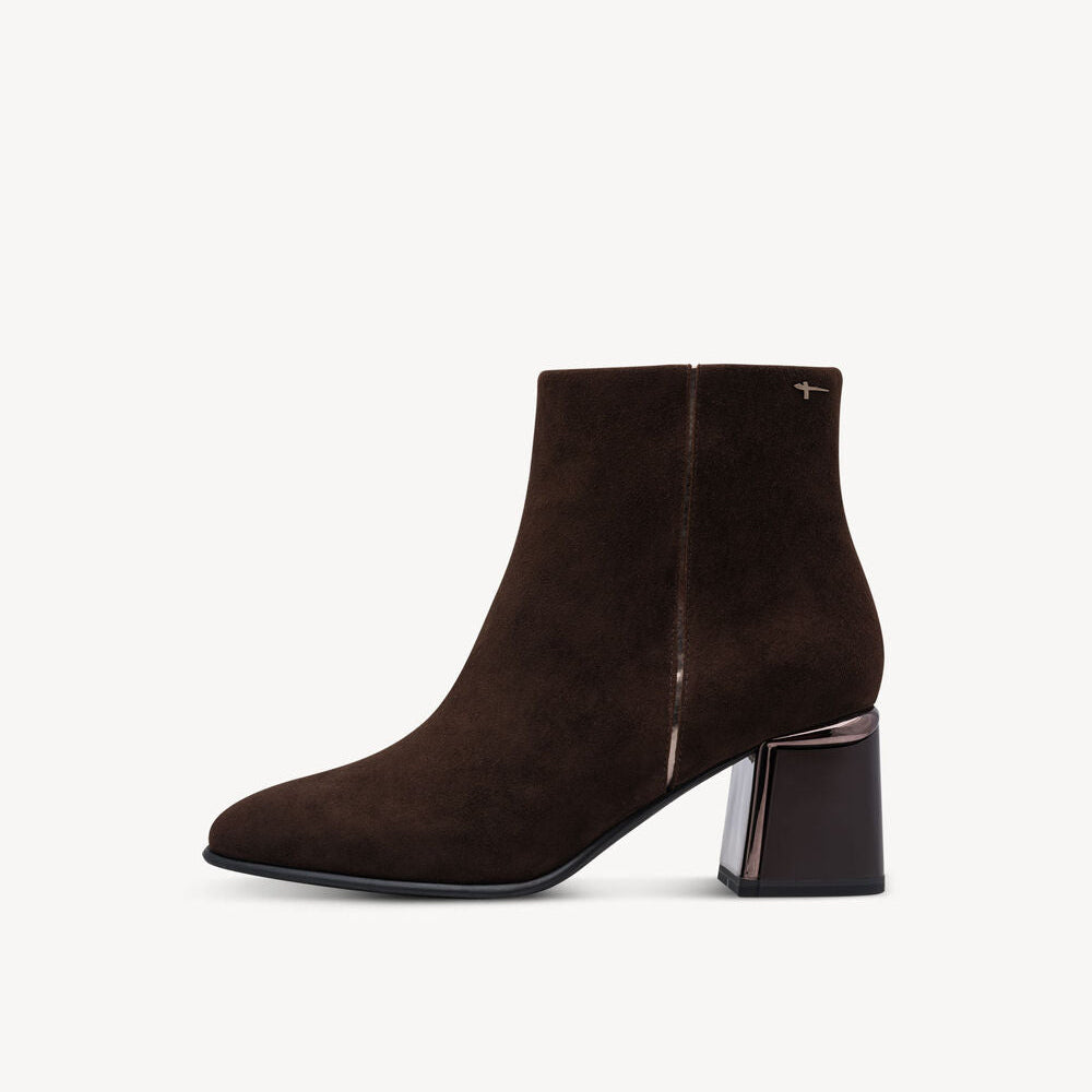 Stivaletti Donna in camoscio Marrone con tacco comodo Tamaris