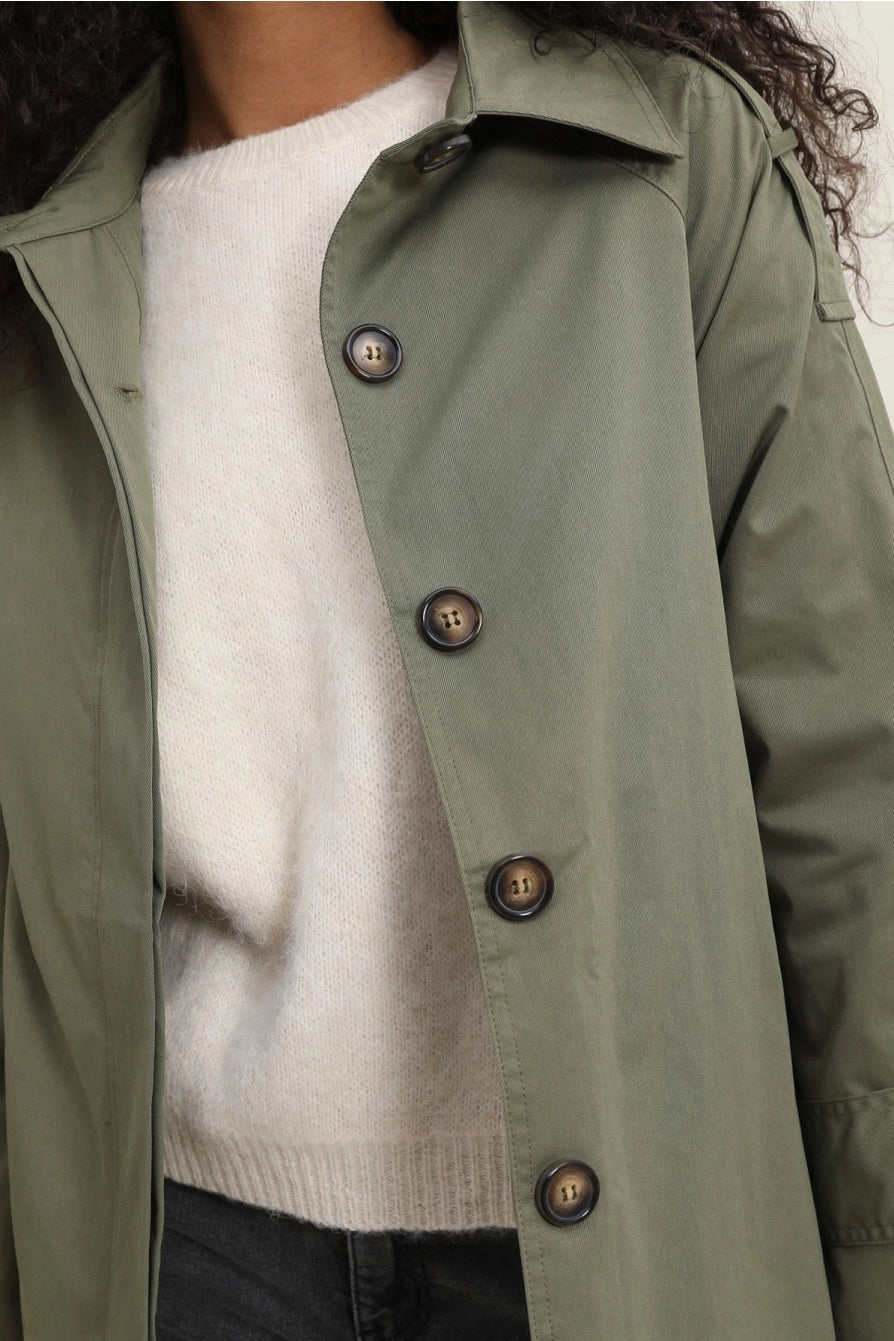 Trench corto kaki