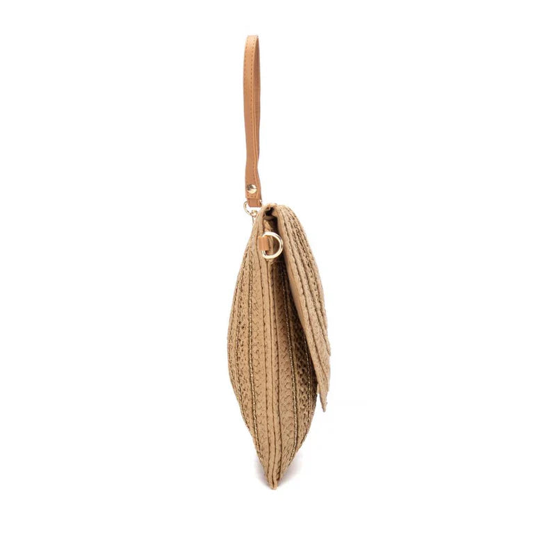 Pochette in rafia - Camel